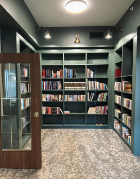 custom library cabinetry