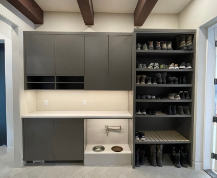 Custom high-end mudroom cabinetry