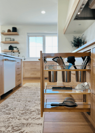 custom kitchen utensil tall drawer