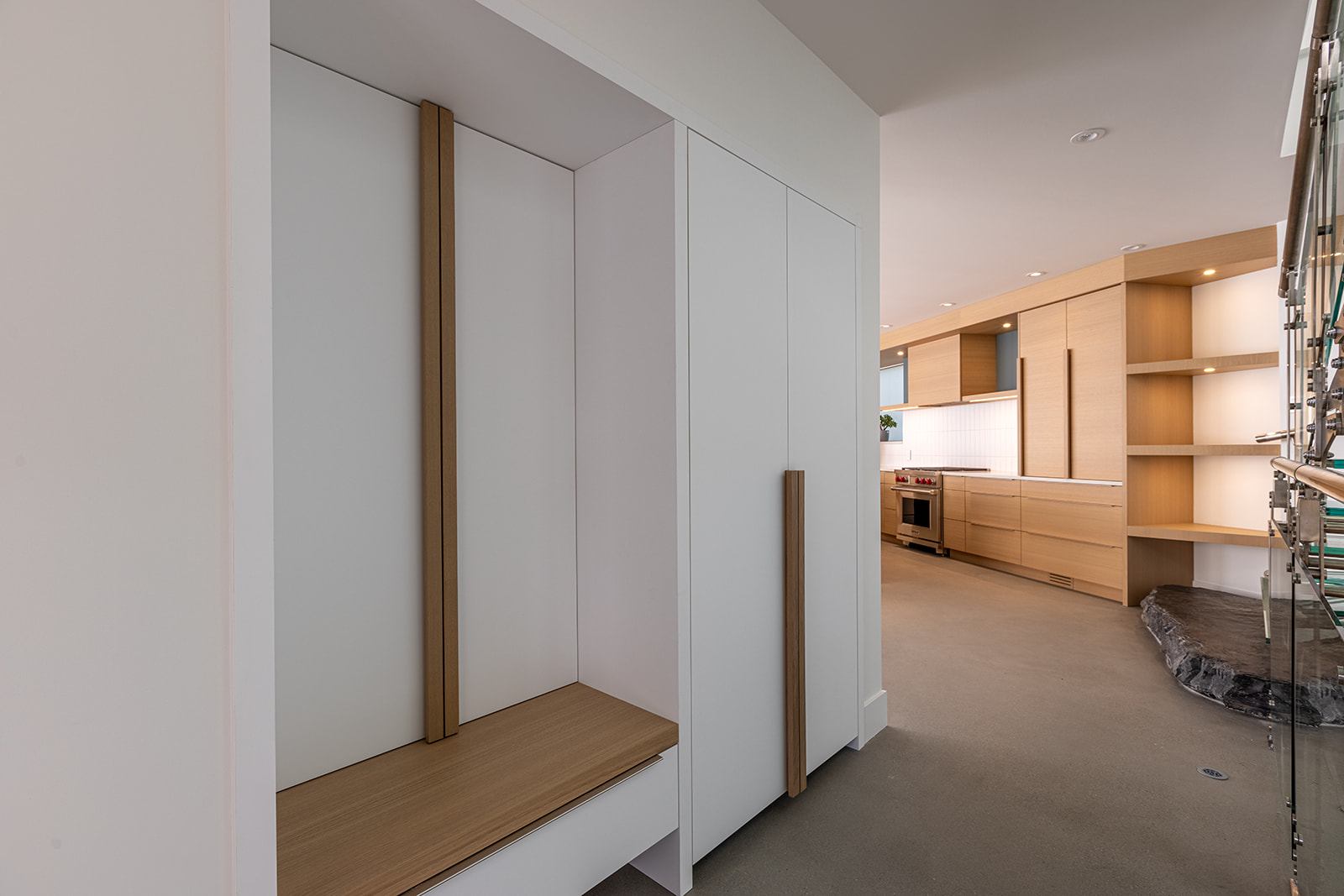 Custom built mudroom cabinets