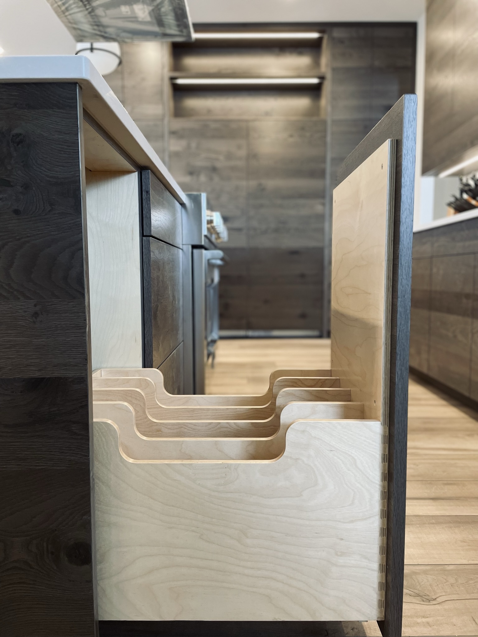 Custom cabinet drawer inserts